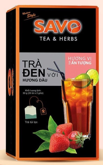 SAVO TEA & HERBS-BLACK TEA with STRAWBERRY FLAVOR