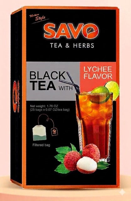 SAVO TEA & HERBS-BLACK TEA with LYCHEE FLAVOR