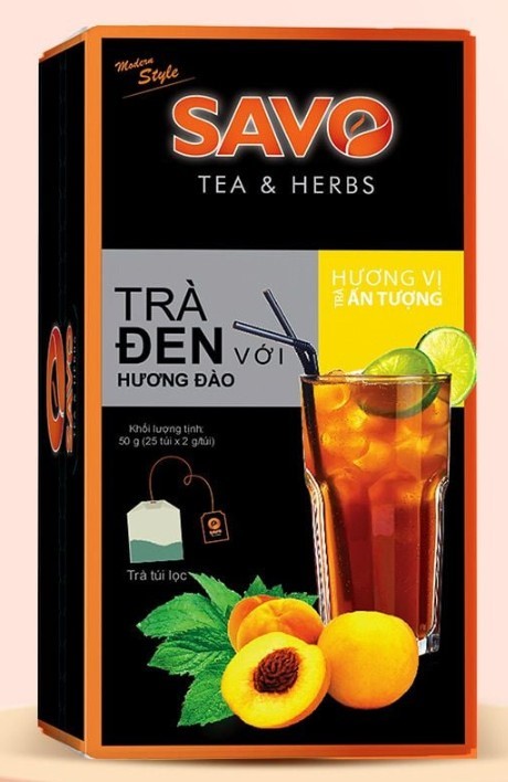 SAVO TEA & HERBS-BLACK TEA with PEACH FLAVOR