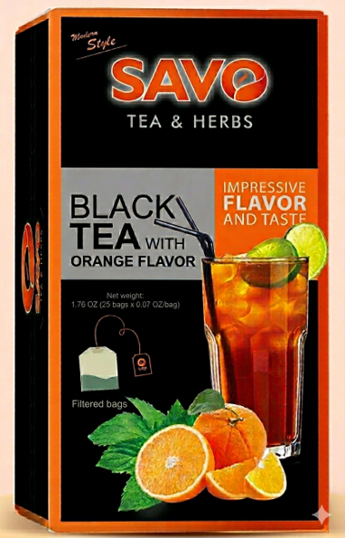 SAVO TEA & HERBS-BLACK TEA with ORANGE FLAVOR