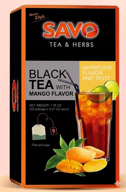 SAVO TEA & HERBS-BLACK TEA with MANGO FLAVOR