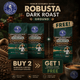 Robusta Dark Roast Ground Coffee (1.75LB Bundle) - Buy 2 Get 1 FREE