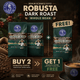 Robusta Dark Roast Whole Bean Coffee Bundle (1.75LB) – Buy 2 Get 1 FREE