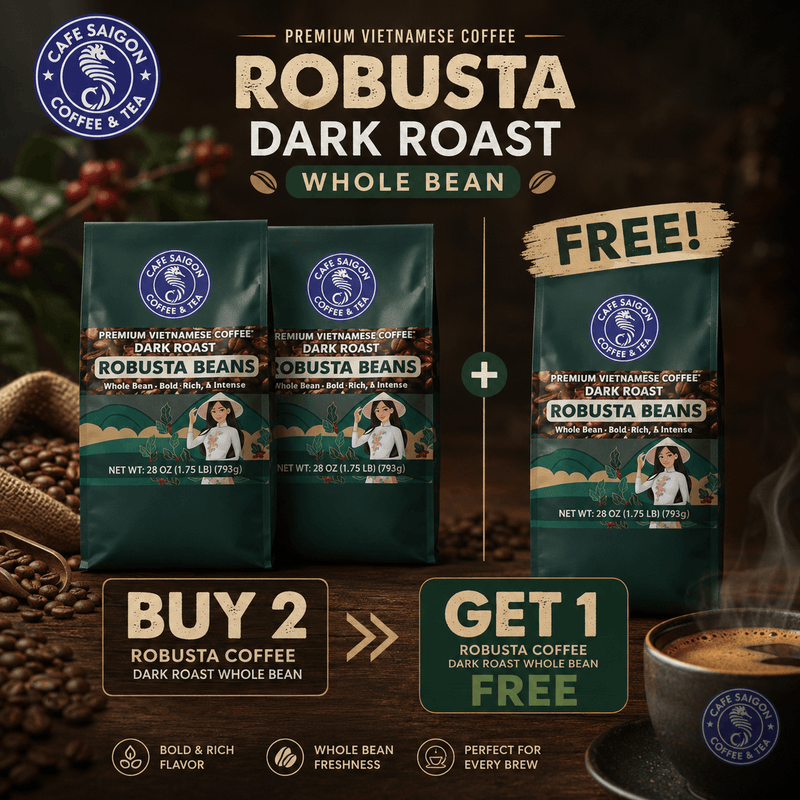 Robusta Dark Roast Whole Bean Coffee Bundle (1.75LB) – Buy 2 Get 1 FREE